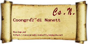 Csongrádi Nanett névjegykártya